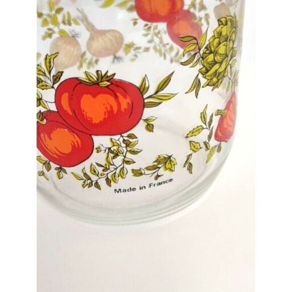 Vintage Arc Spice Of Life Glass Mushrooms and Vegetable Jar Canister 1 L France - Picture 6 of 15